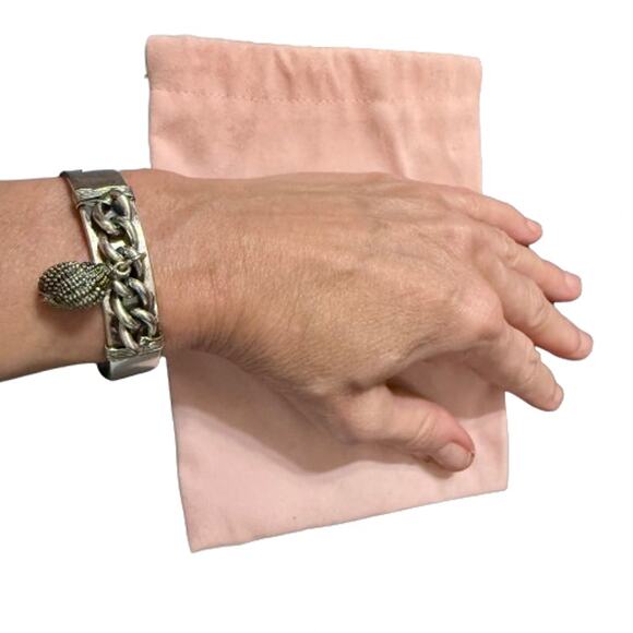 Dannijo Shylo Seashell Charm Silver Tone Cuff Bracelet - Picture 2 of 8